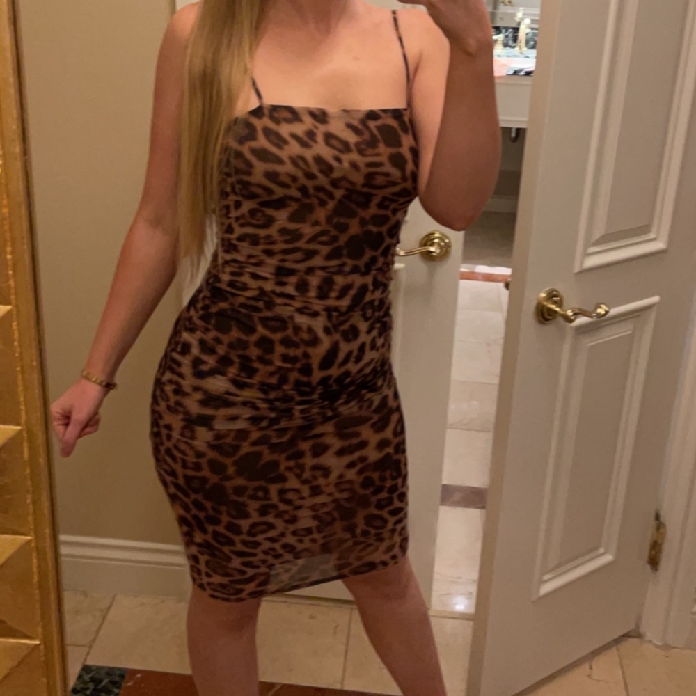 Cheetah print midi dress